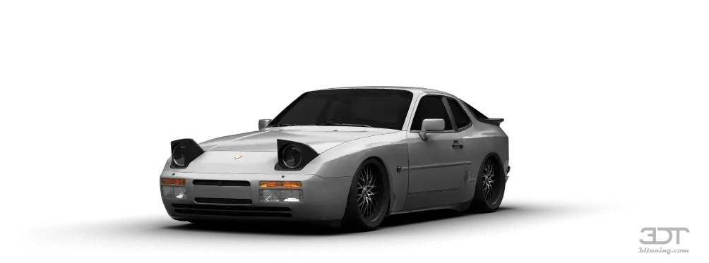 Silver Vintage Sports Car with Folded Headlights