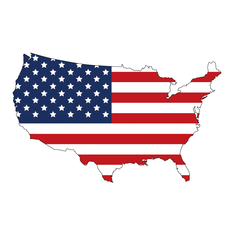 USA Map in Flag Design