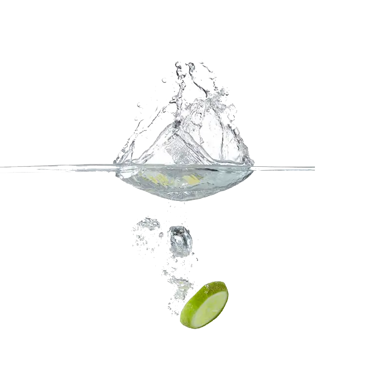 Lime Dropping into Water Splash