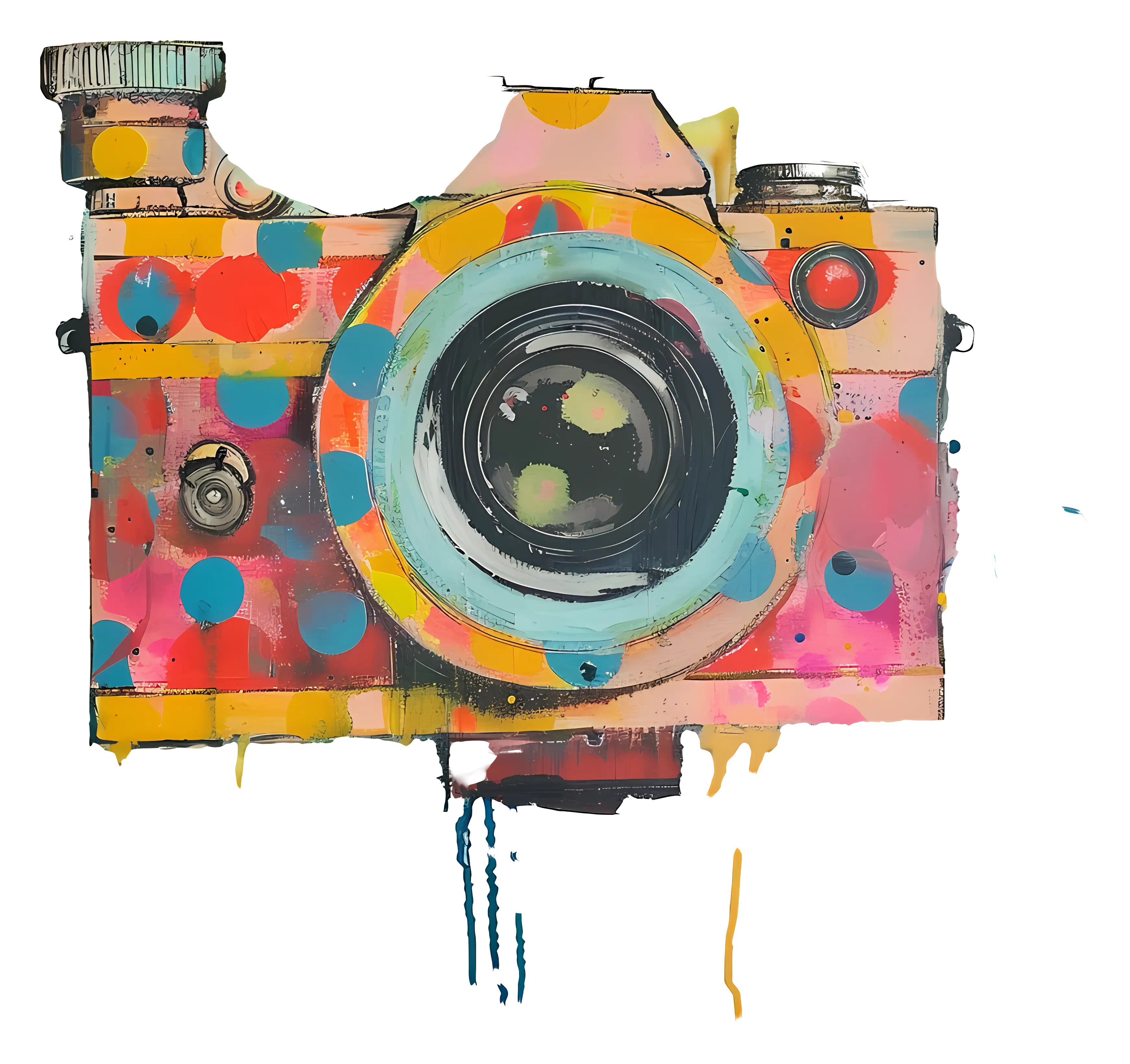 Colorful Vintage Camera Illustration