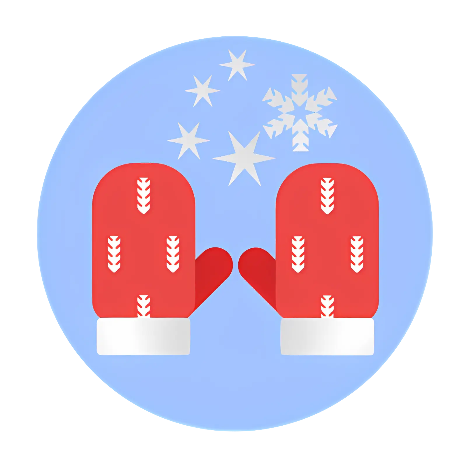 Red Mittens with Snowflakes