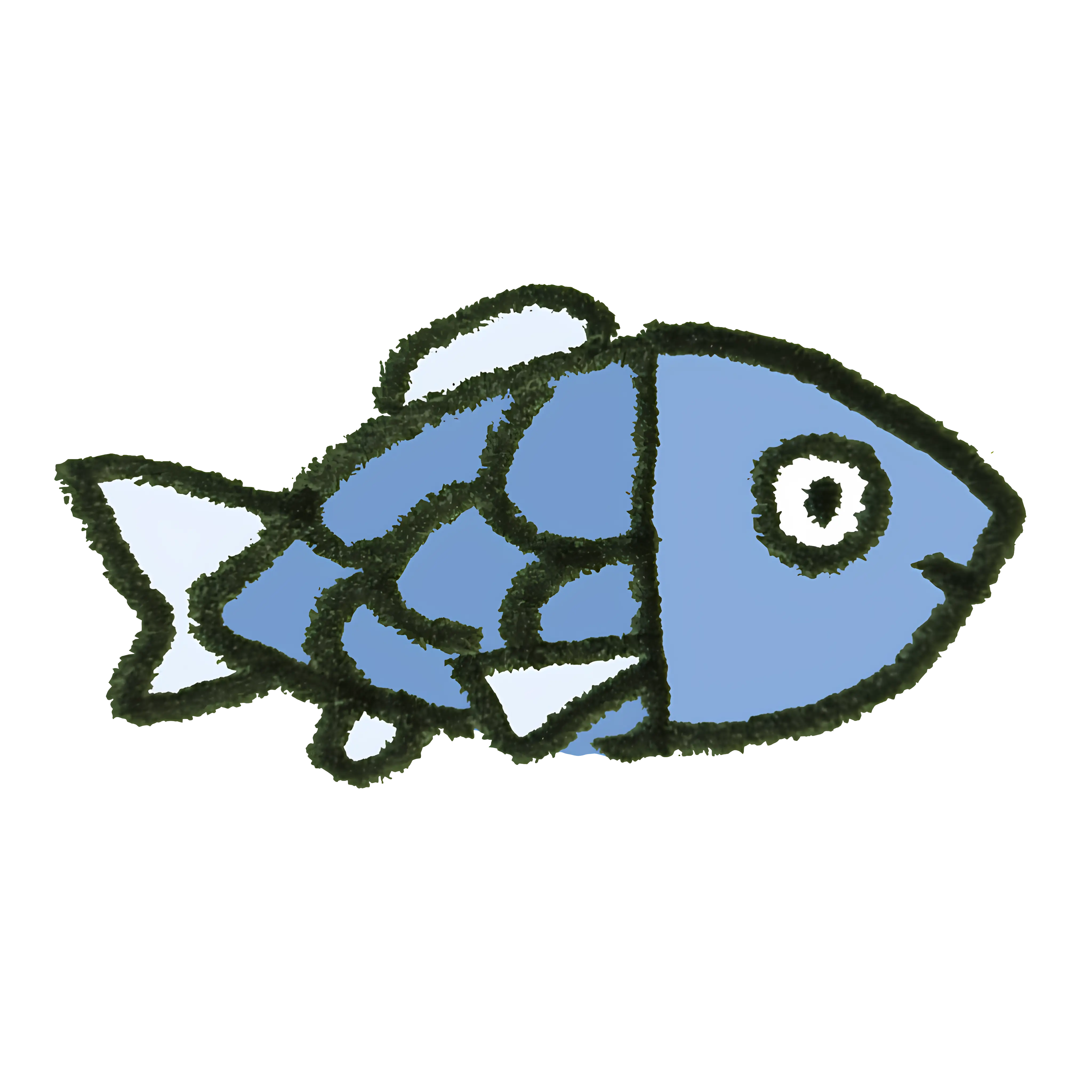 Blue Stylized Fish Illustration