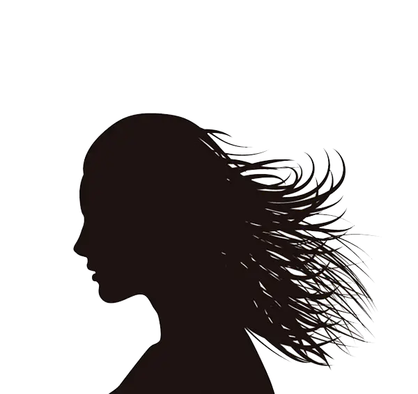 Silhouette of Woman with Flowing Hair