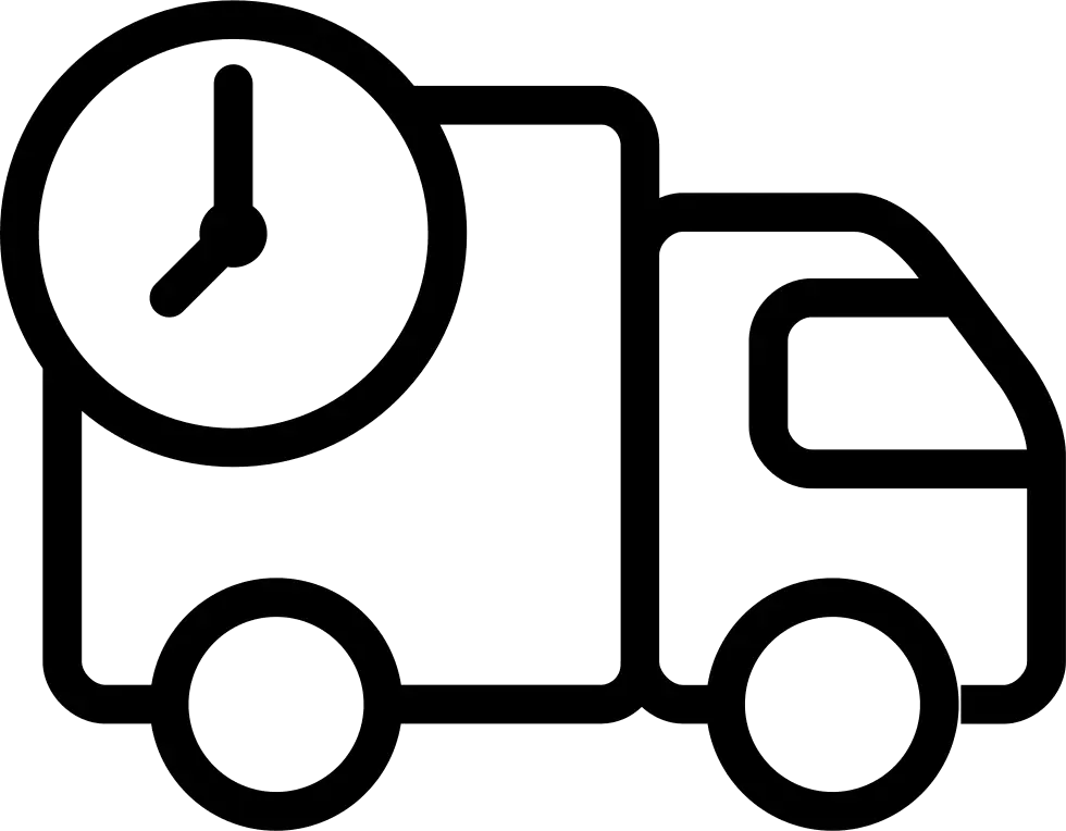 Delivery Truck with Clock Icon