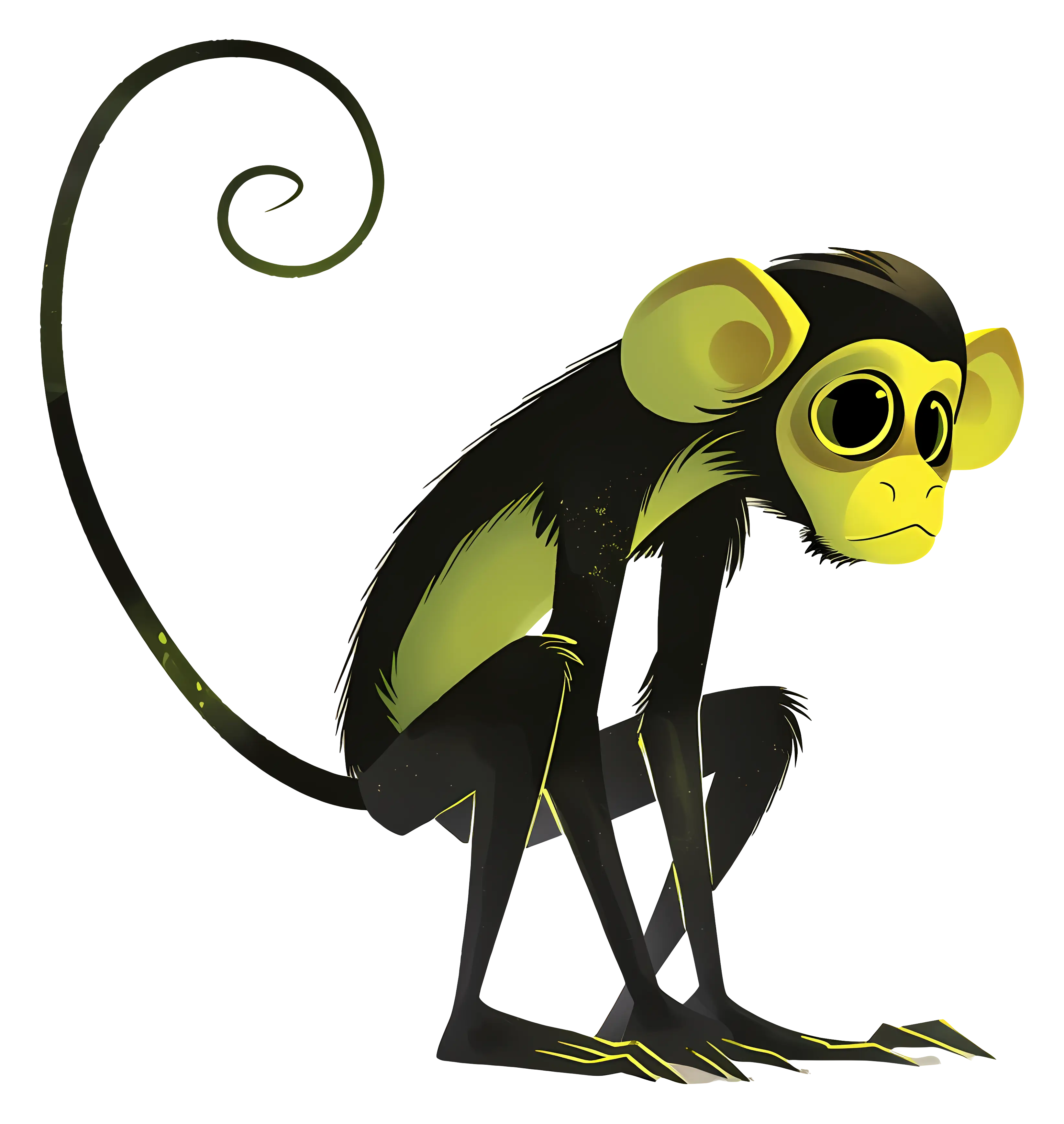 Cartoon Monkey in Jungle Style
