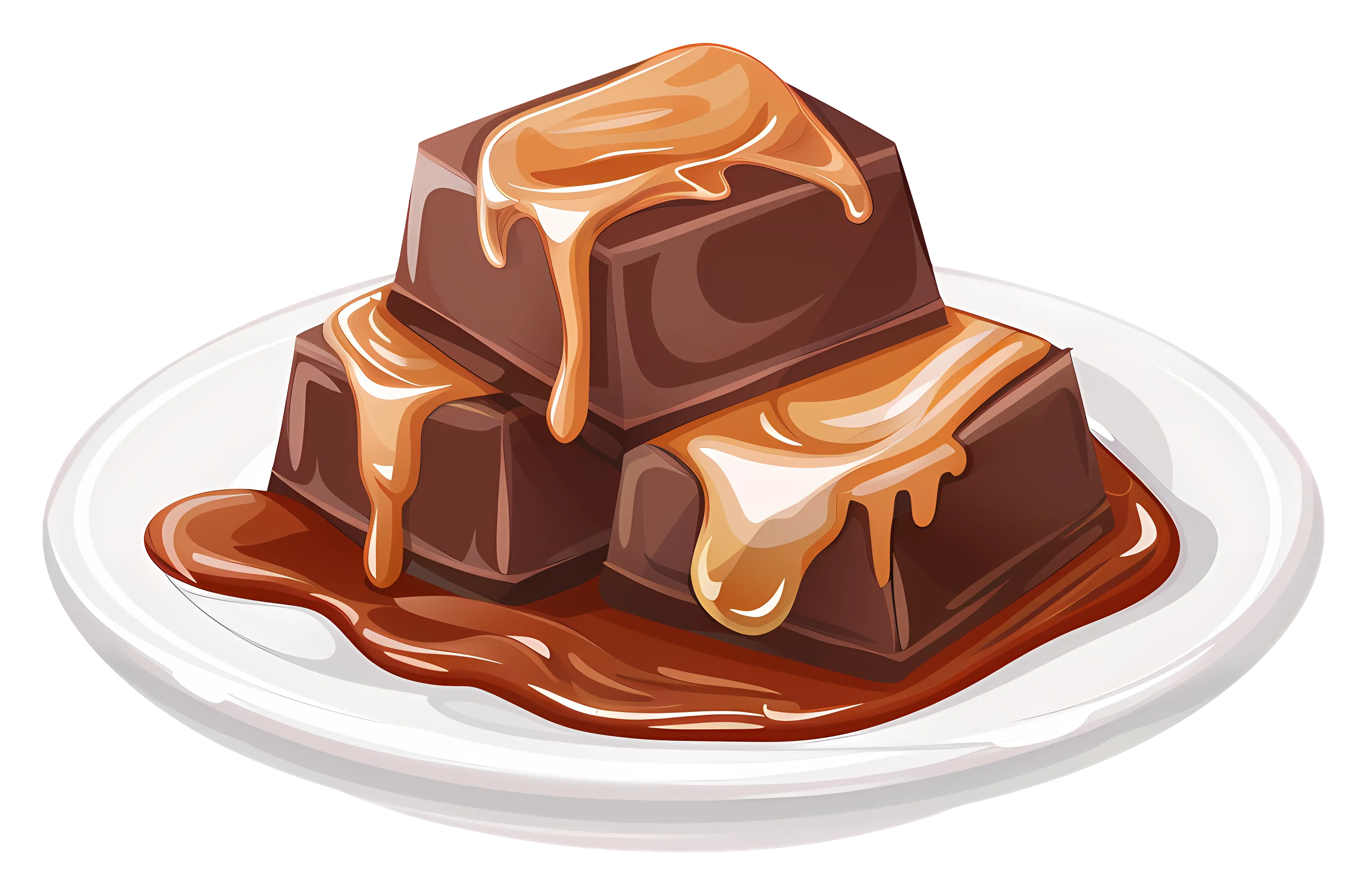 Chocolate Blocks with Caramel Sauce