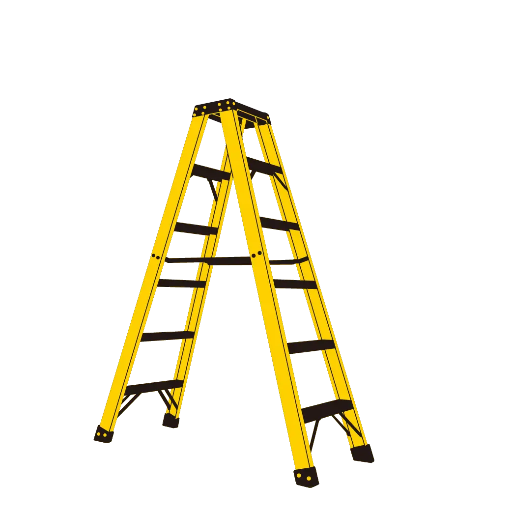 Yellow Folding Ladder Illustration