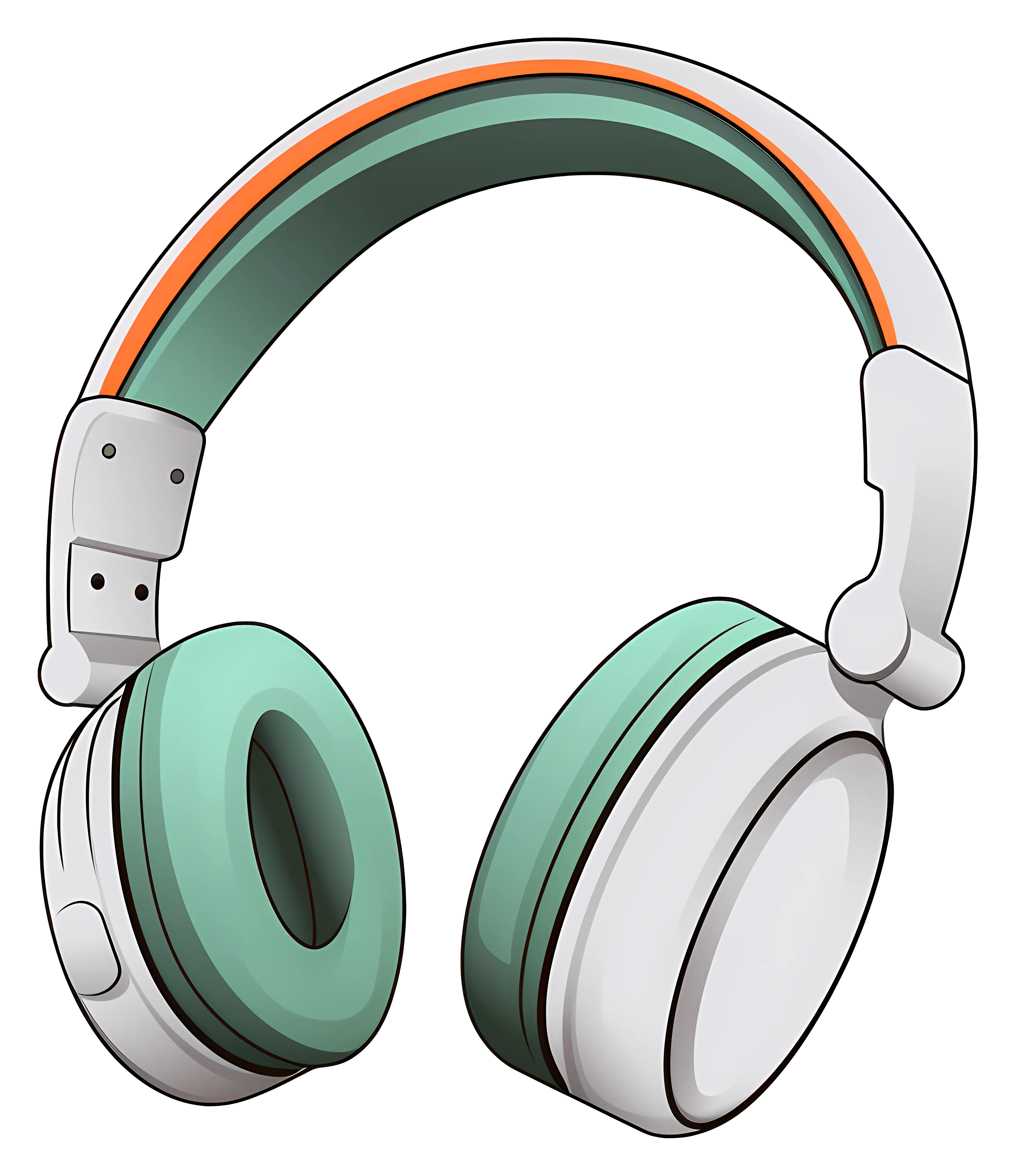 Green and White Headphones for Music Enthusiasts
