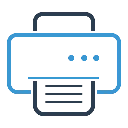 Modern Printer Icon in Blue and Black Theme