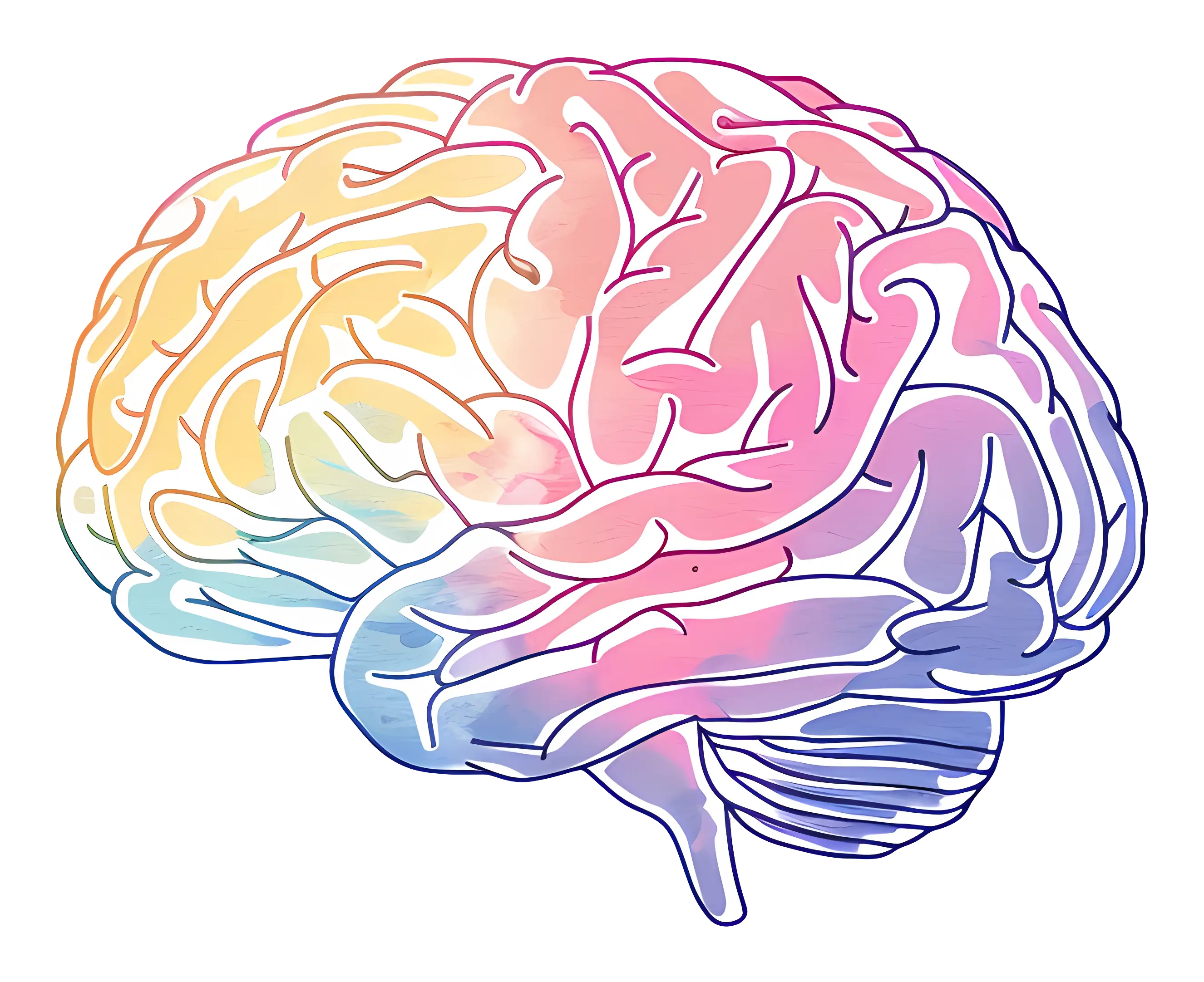 Blue Brain Cartoon Illustration for Education