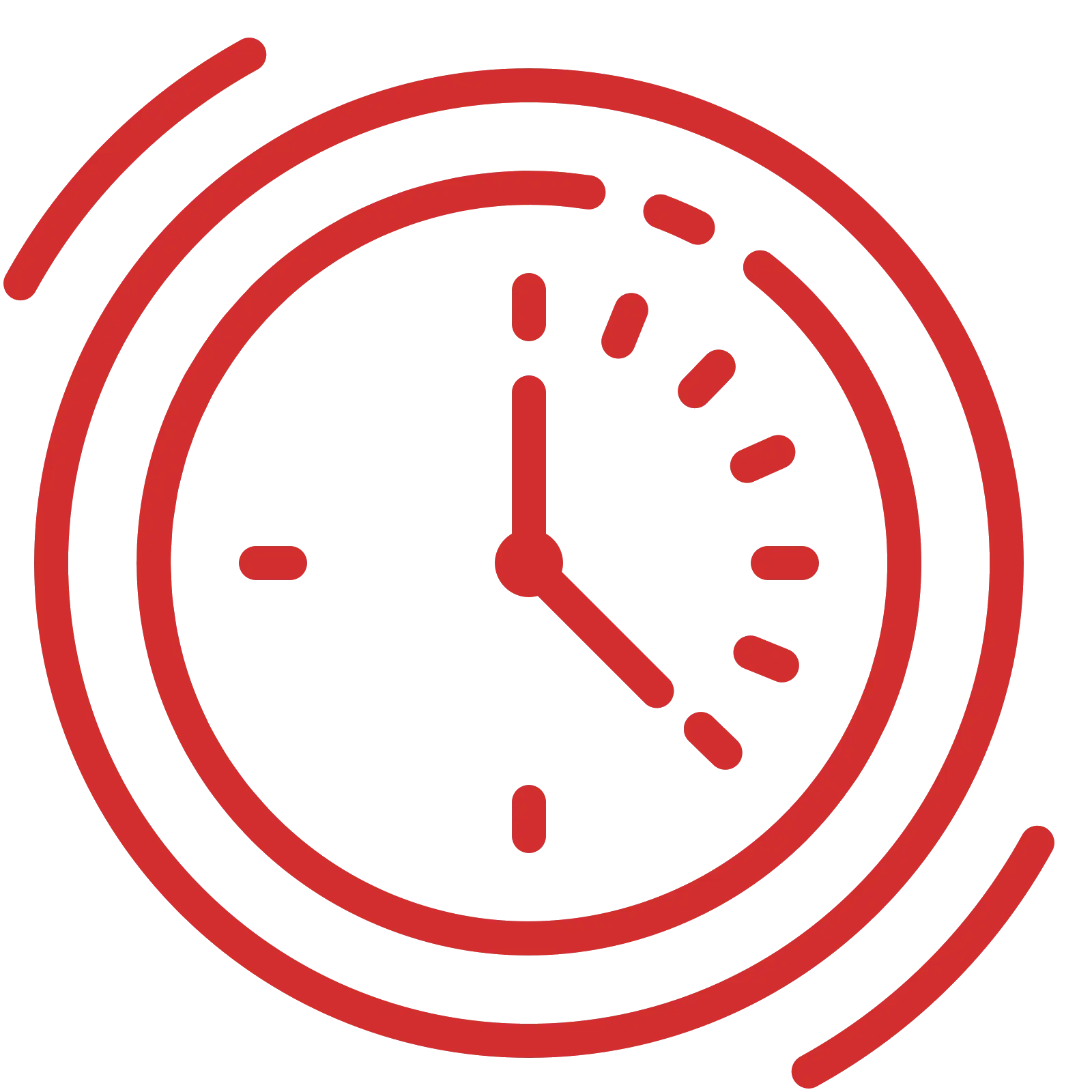 Red Clock Icon Illustration
