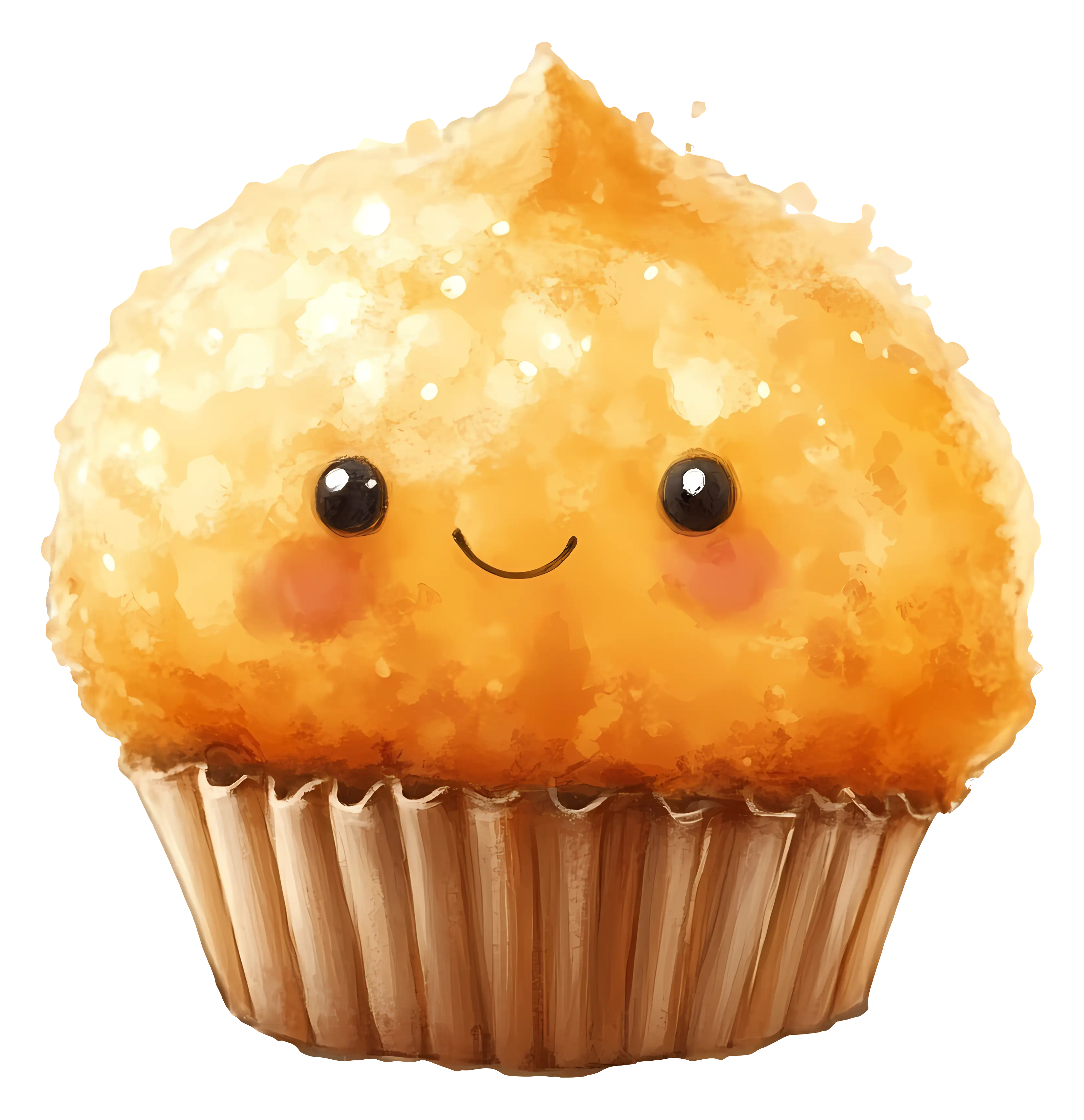 Cute Smiling Muffin Dessert