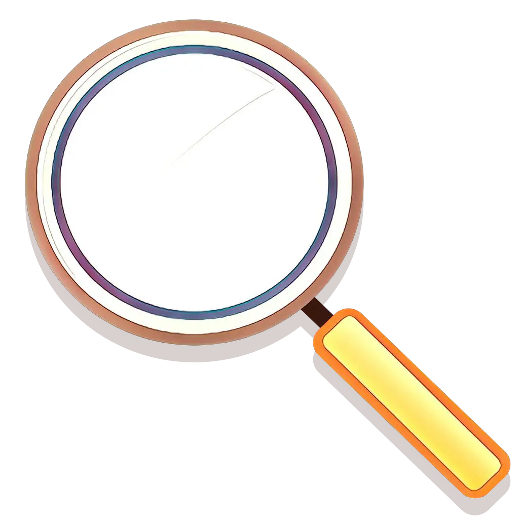Magnifying Glass Illustration with Wooden Handle