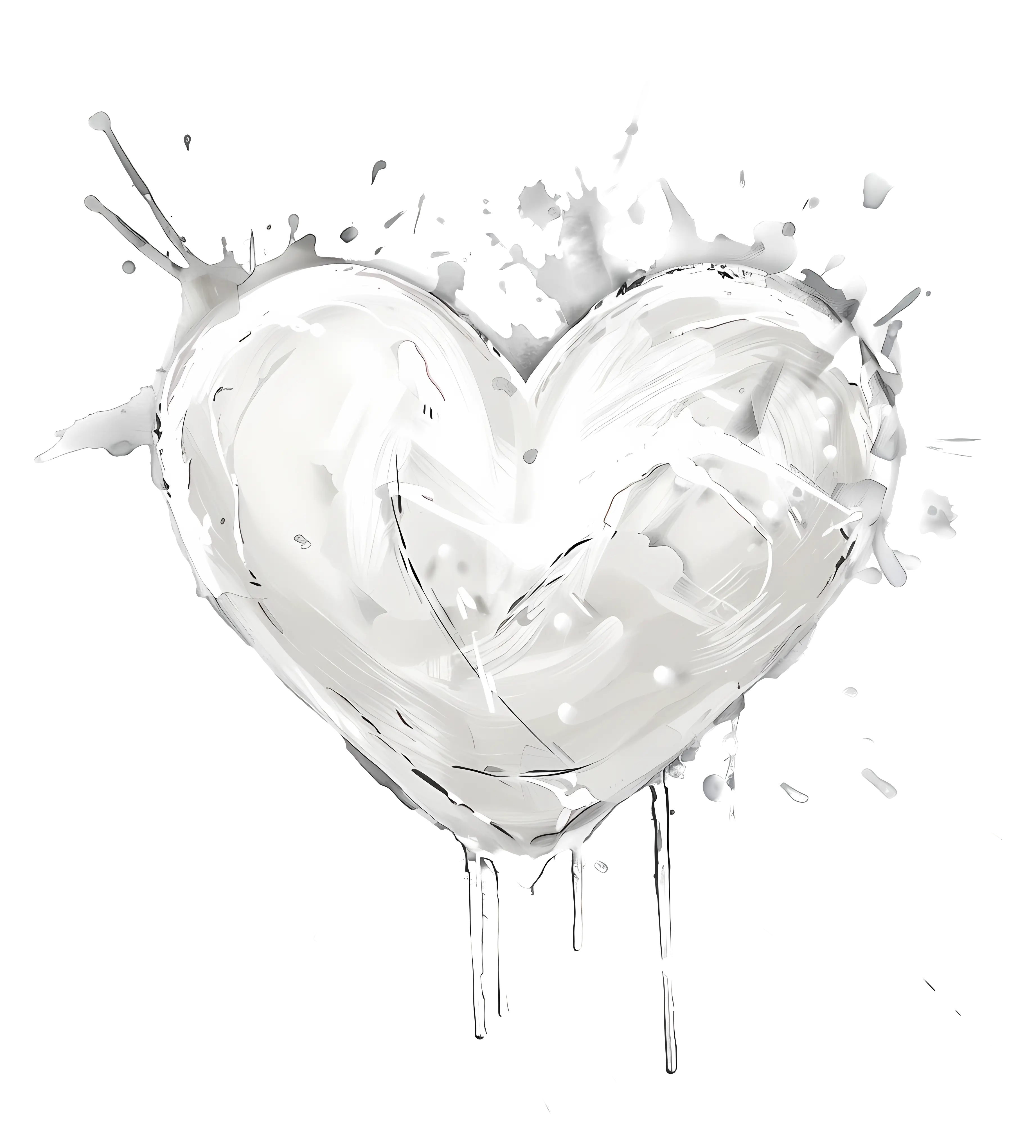 Abstract White Heart