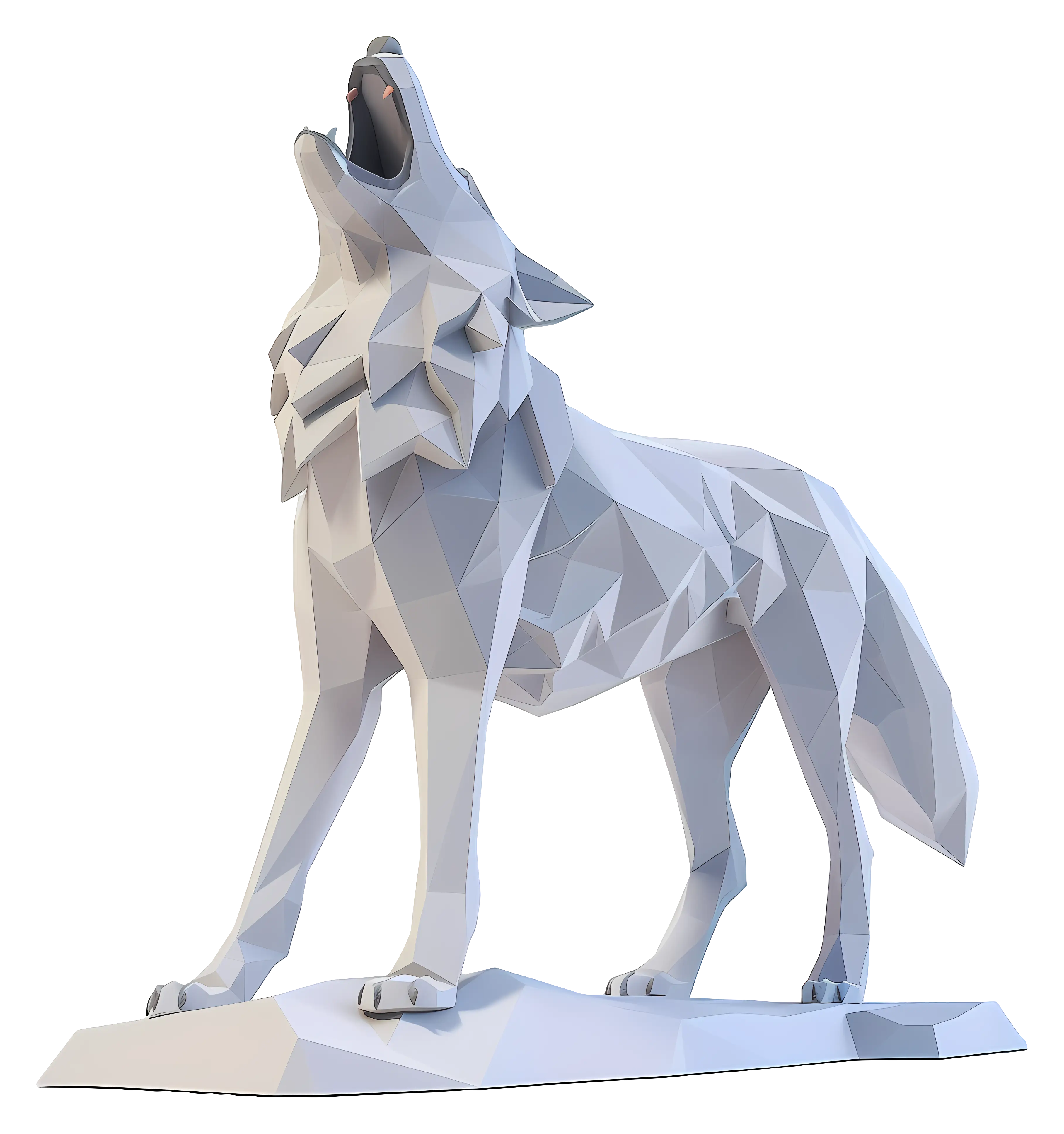 Geometric Wolf Sculpture