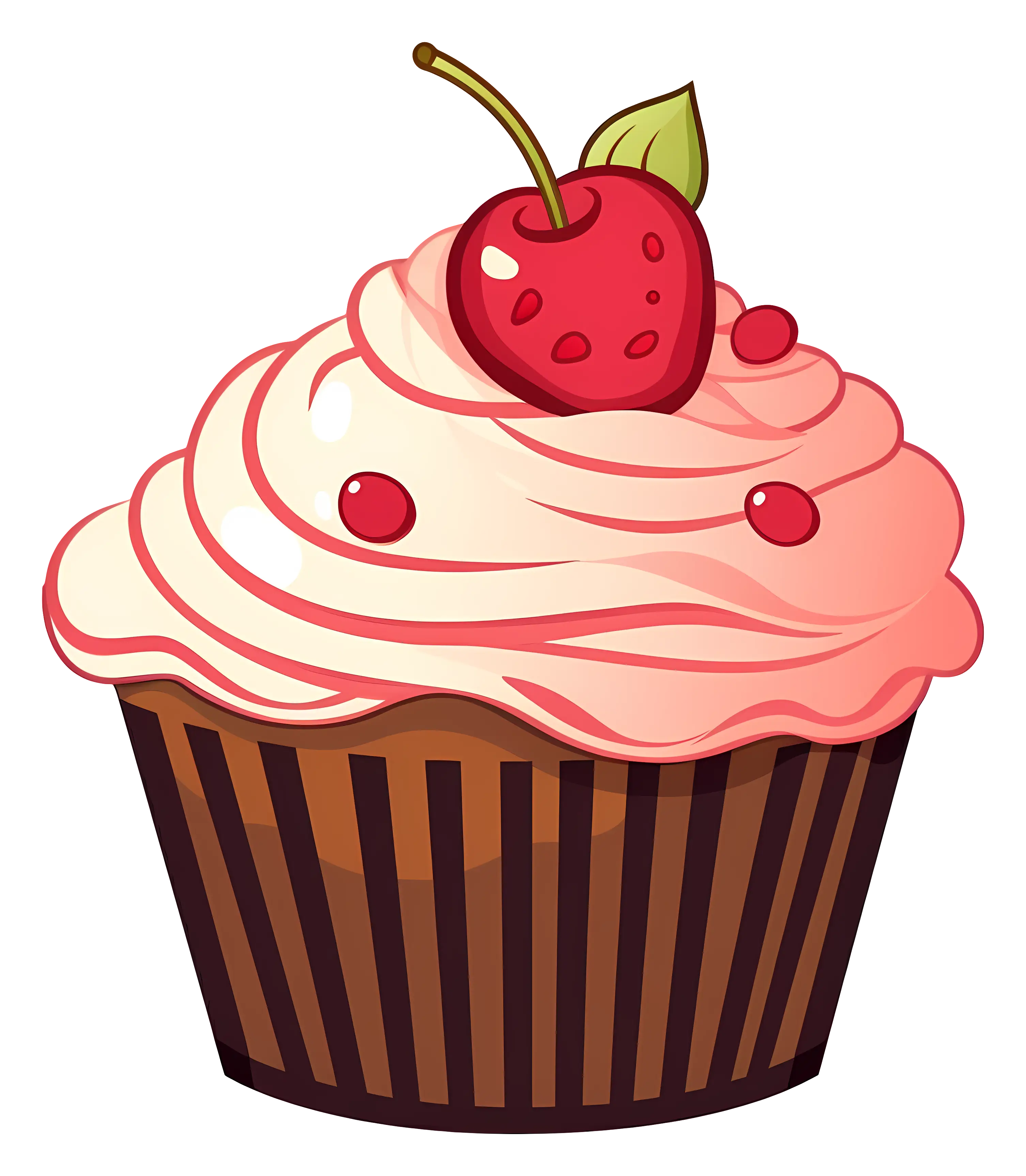 Delicious Cherry and Chocolate Cupcake