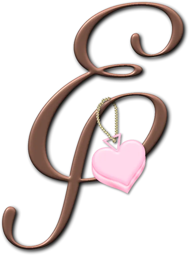 Letter E with Heart Pendant