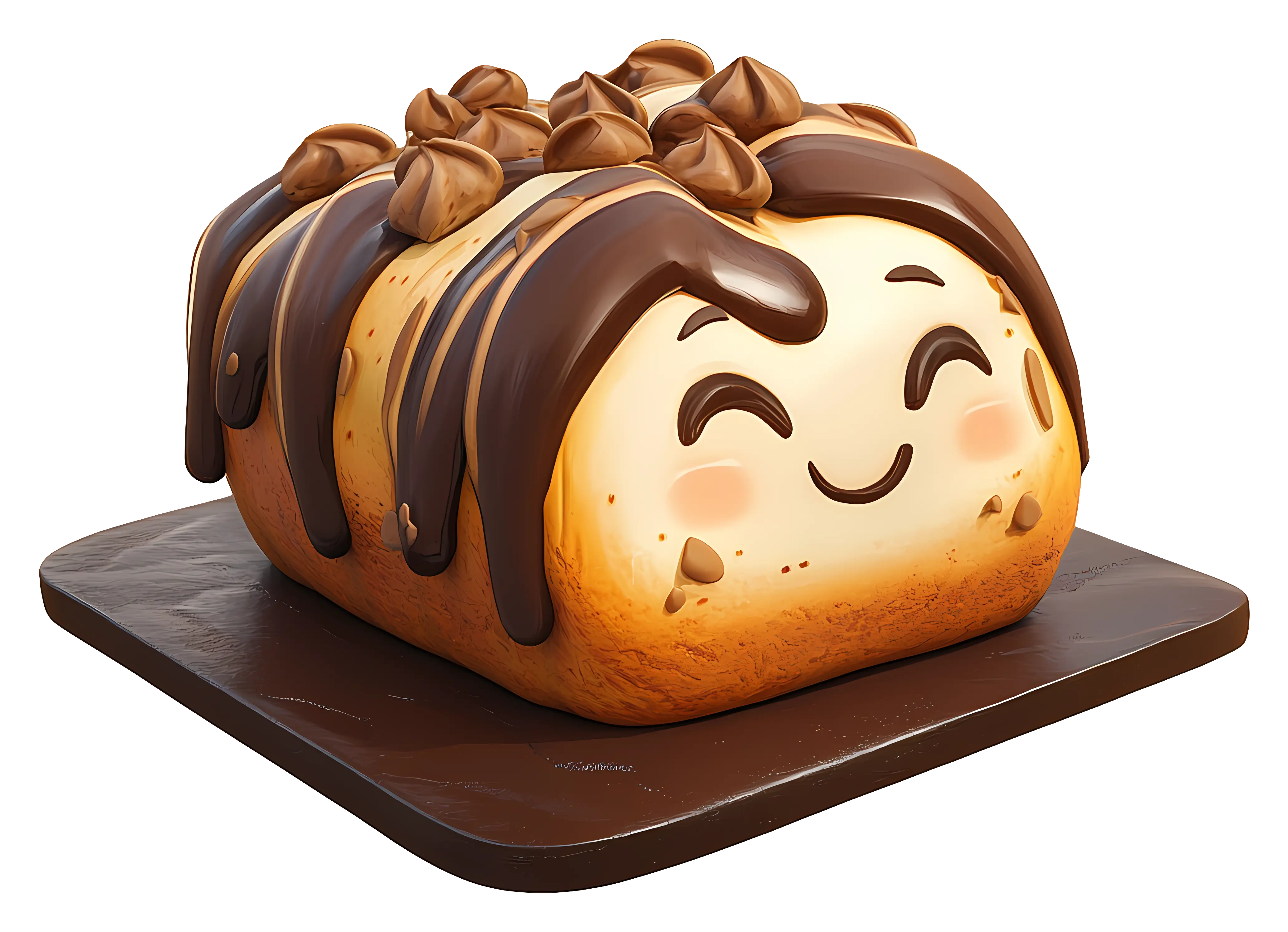 Cute Bread with Chocolate Topping