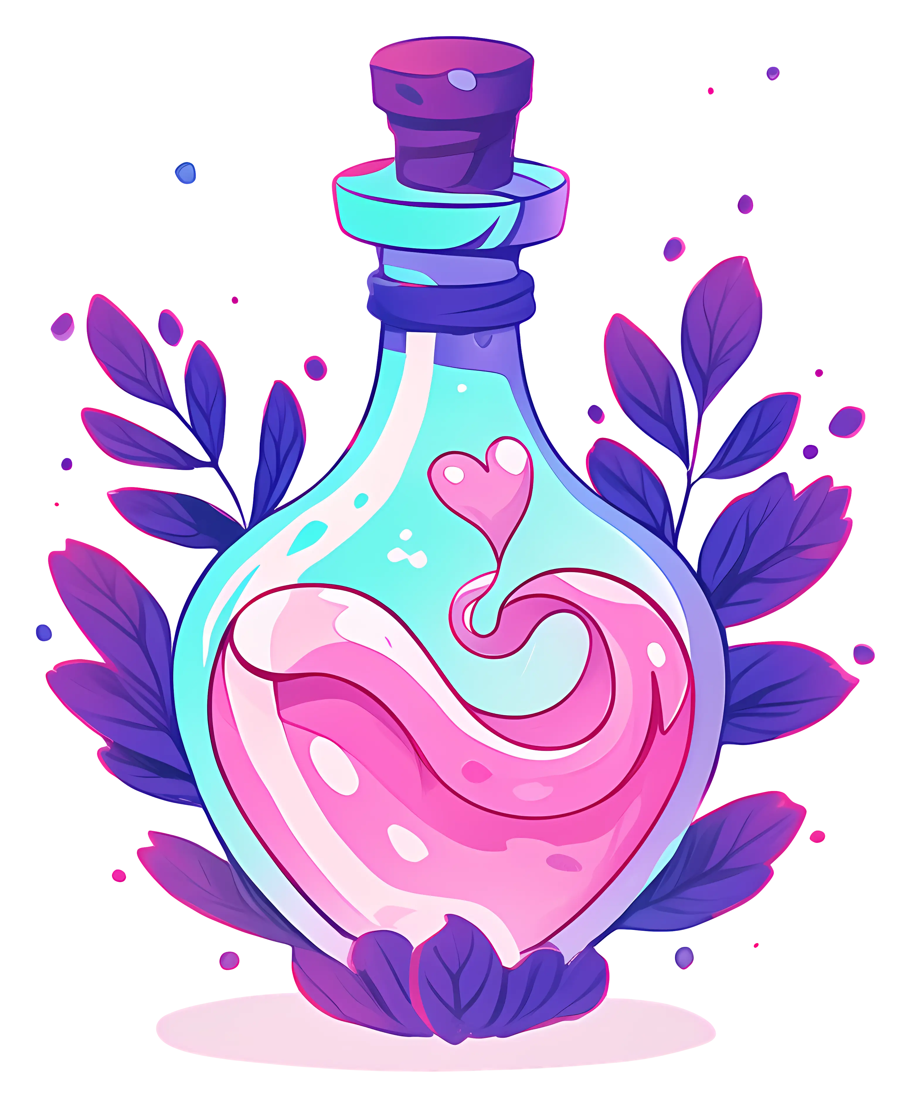 Magical Potion Bottle with Heart Symbol