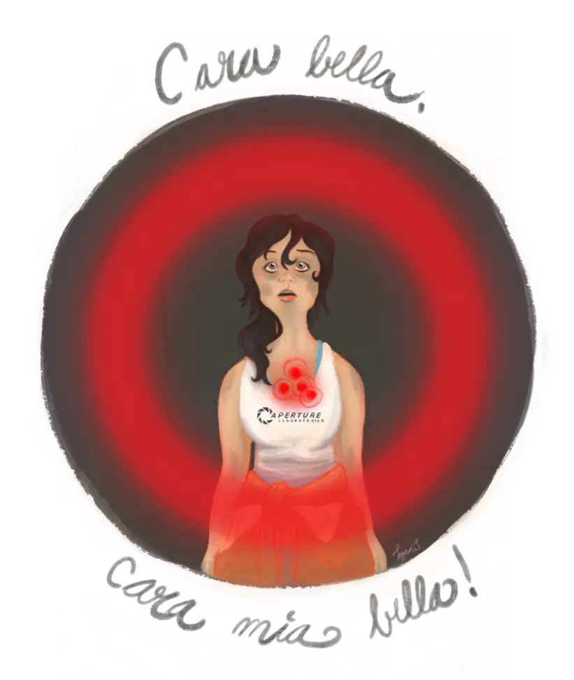 Woman with Red Circle