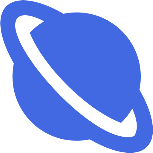 Blue Stylized Planet Logo with Orbit Design