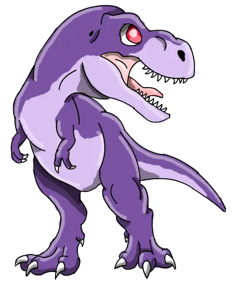 Purple Cartoon Dinosaur Illustration