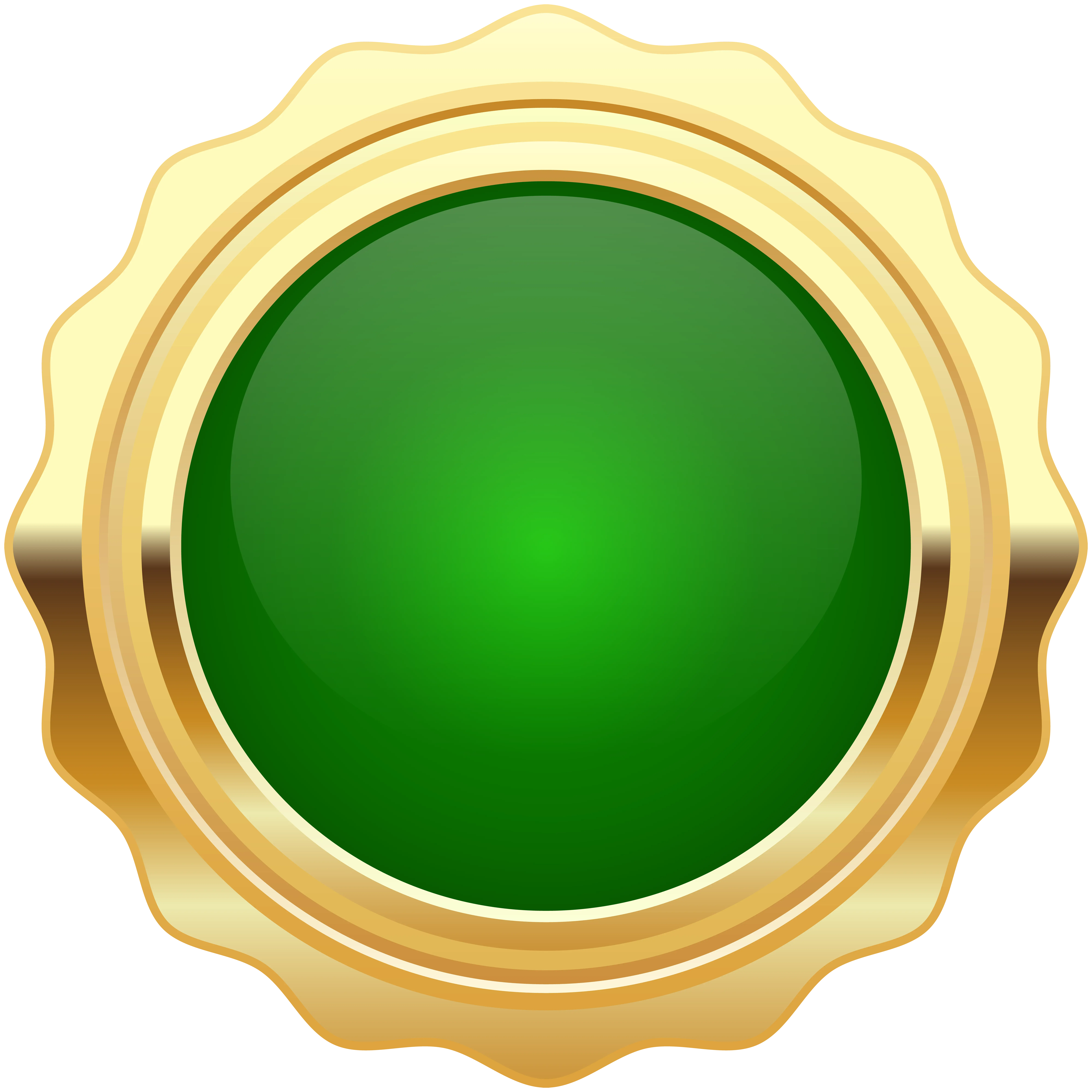 Green and Gold Round Badge