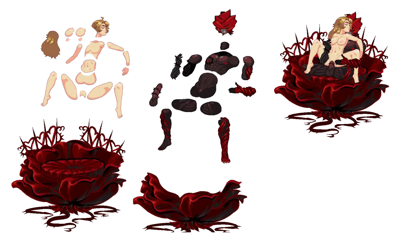 Anime Character Assembly Illustration