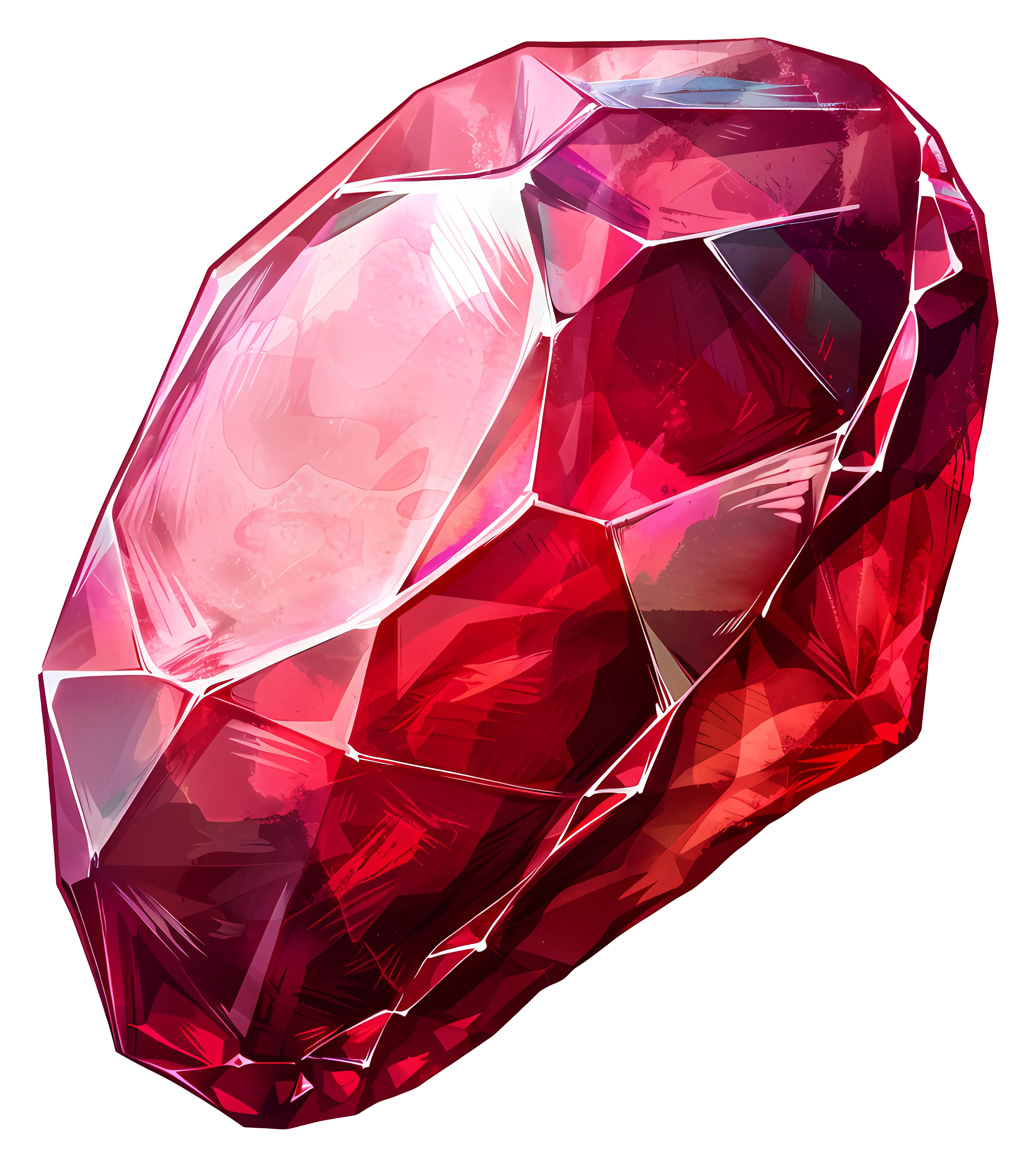 Beautiful Red Ruby Gemstone Illustration