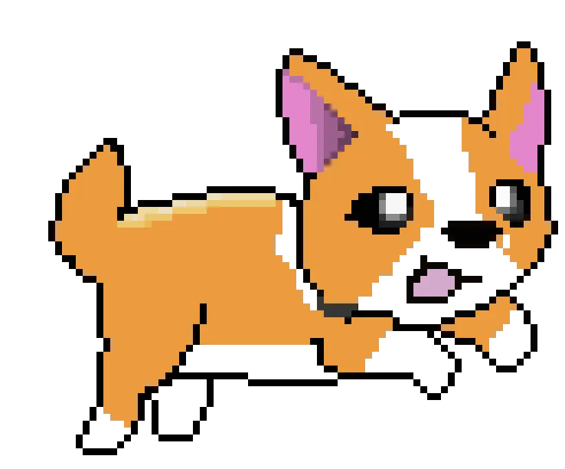 Pixelated Cartoon Dog Illustration