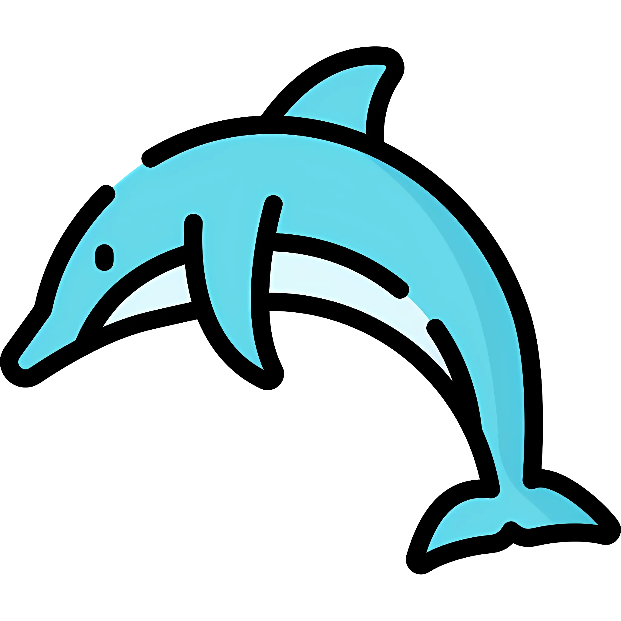 Cute Blue Dolphin Cartoon