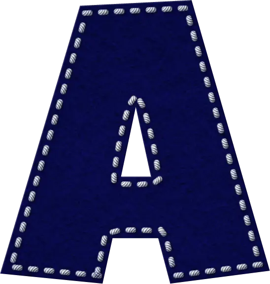 Blue Stitched Letter A