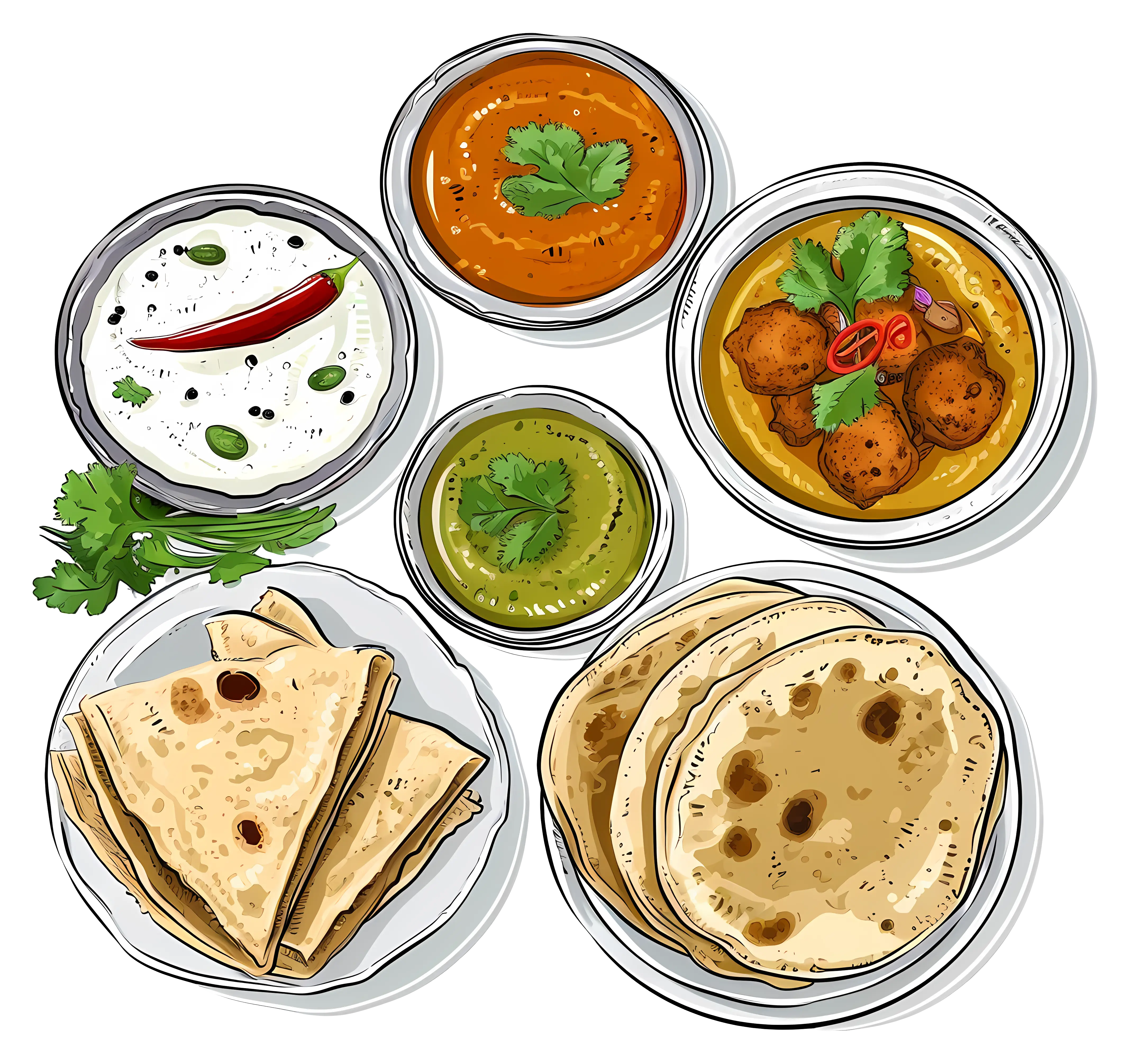 Traditional Indian Meal with Naan