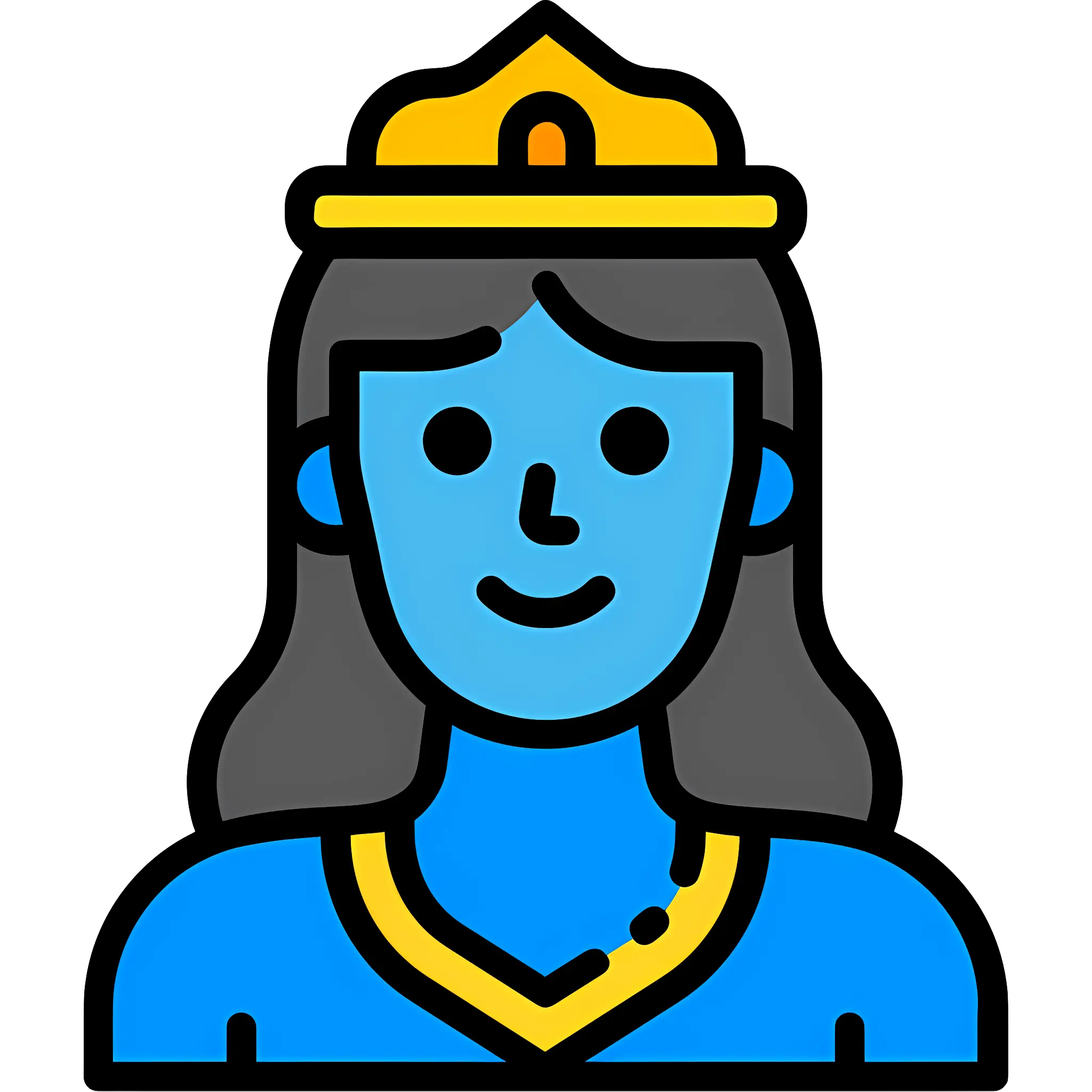 Blue Cartoon Character Illustration with Smiling Face