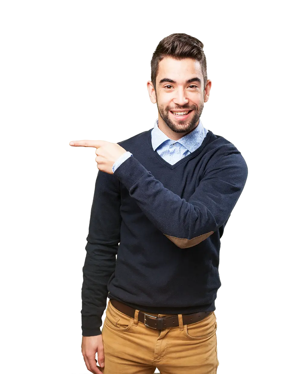 Man Pointing with Gesture