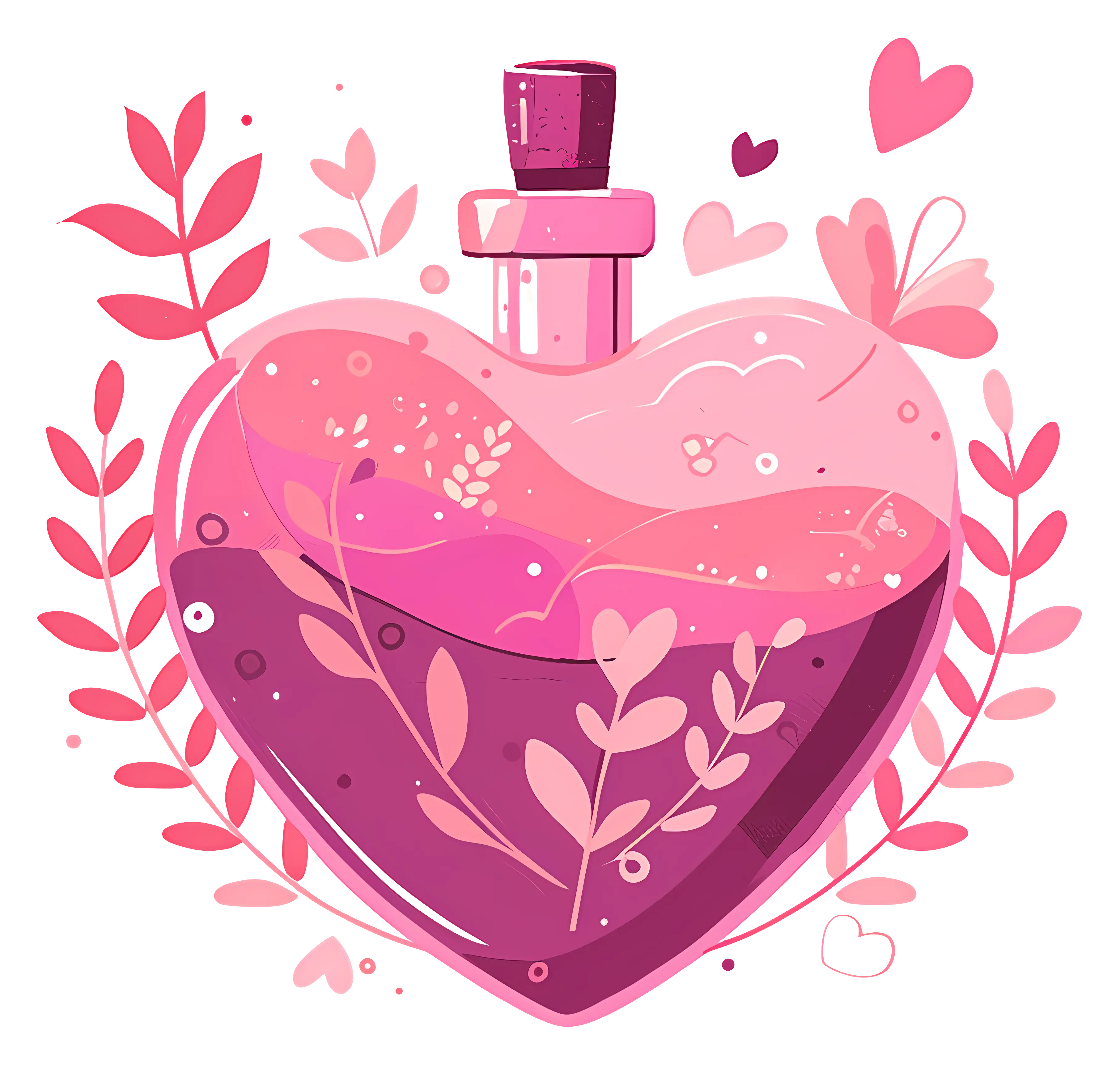 Heart-Shaped Perfume Bottle with Floral Design