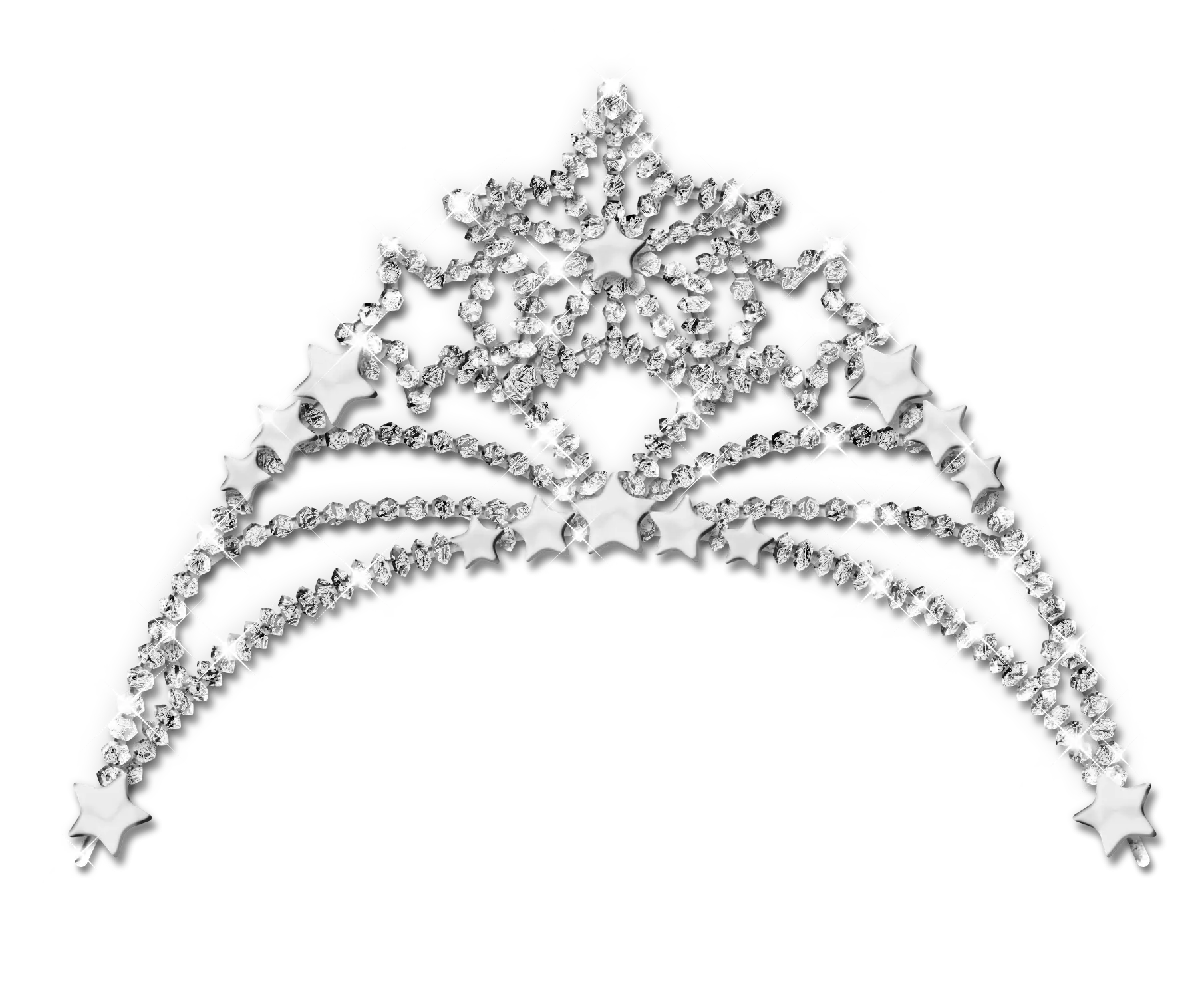 Sparkling Silver Tiara with Crystal Details