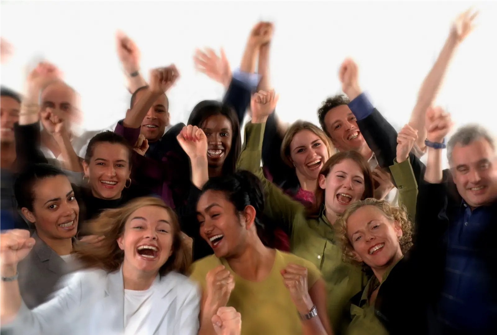 Cheering Crowd of People
