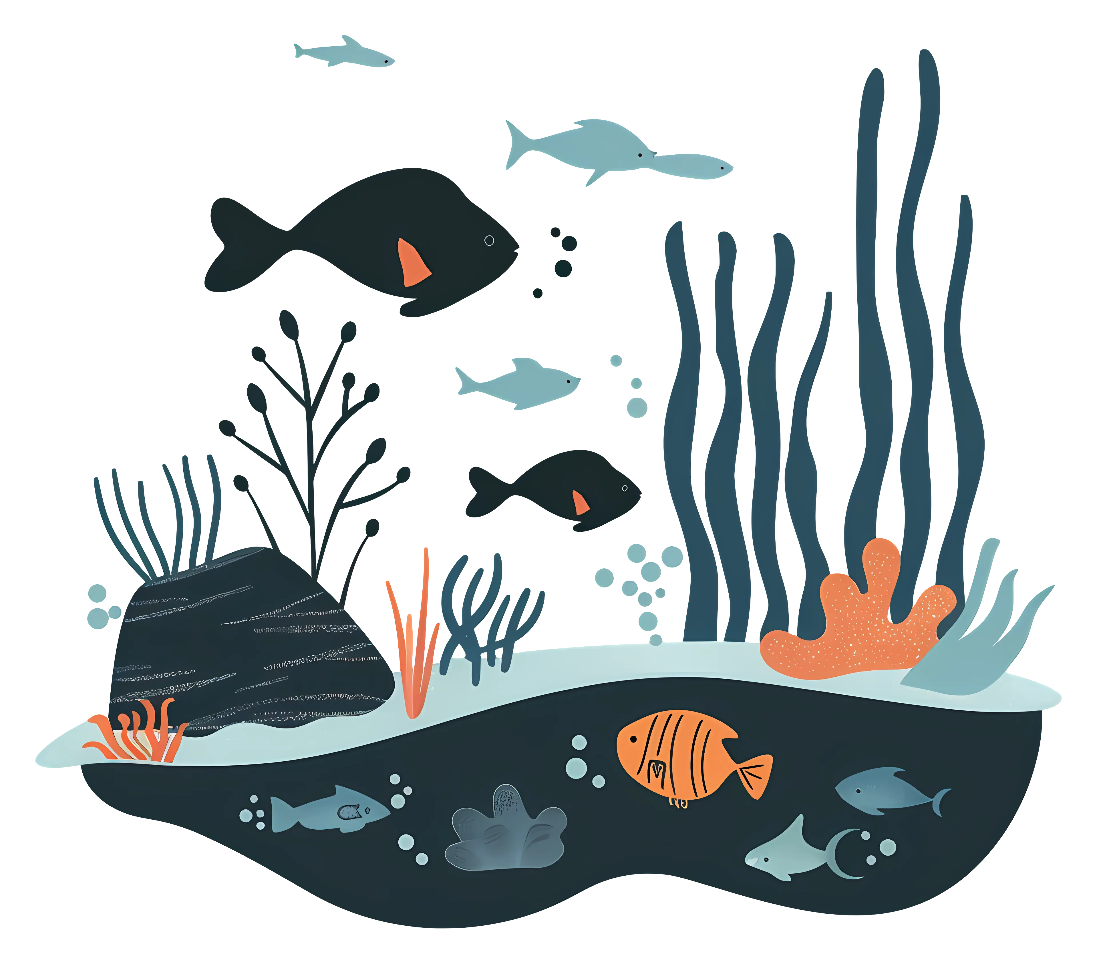Underwater Scene with Fish