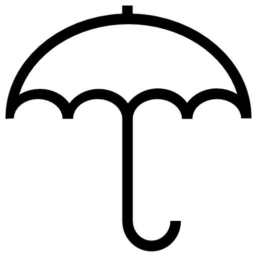 Minimalist Black Umbrella Icon Design
