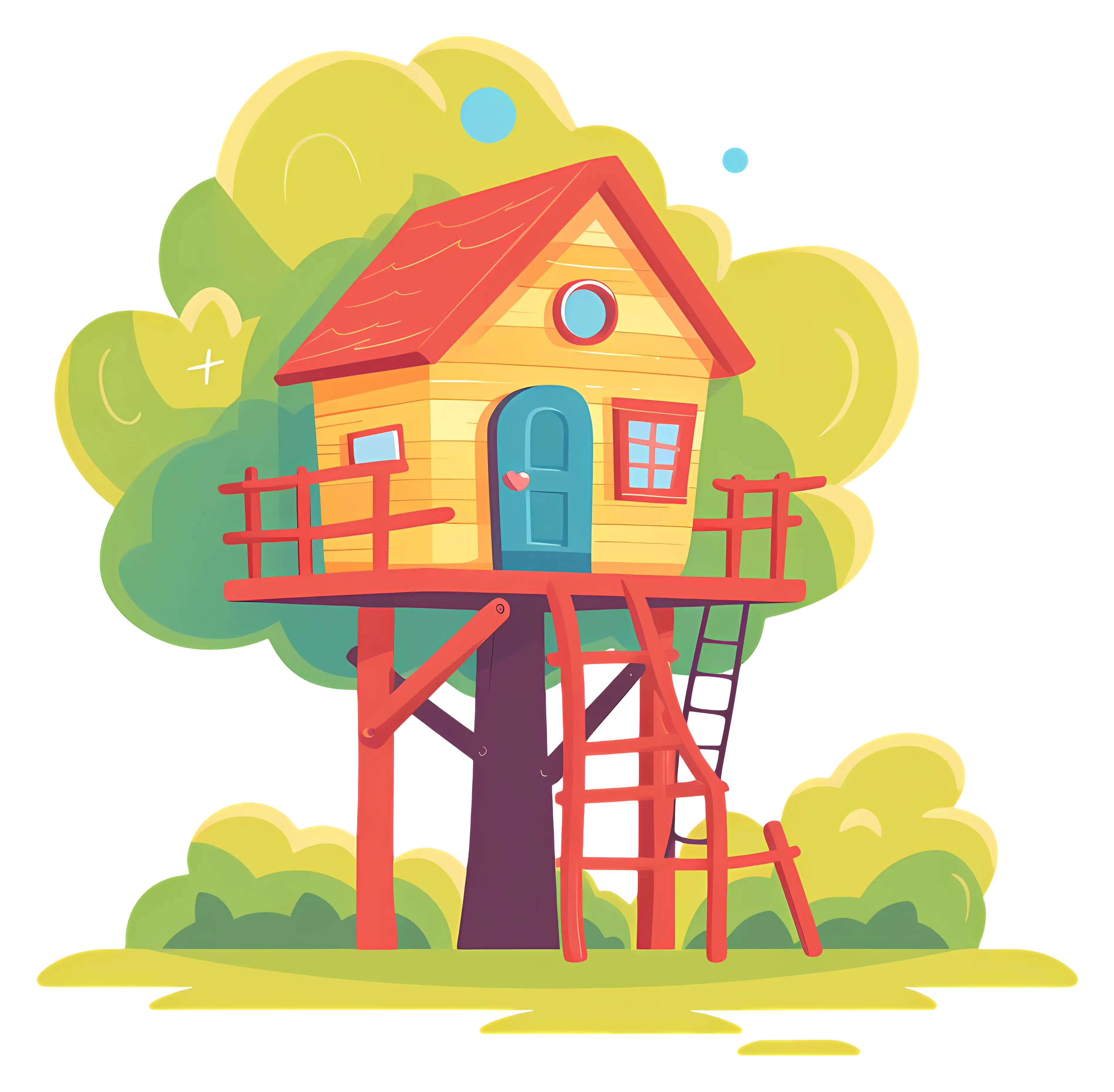 Cute Wooden Treehouse