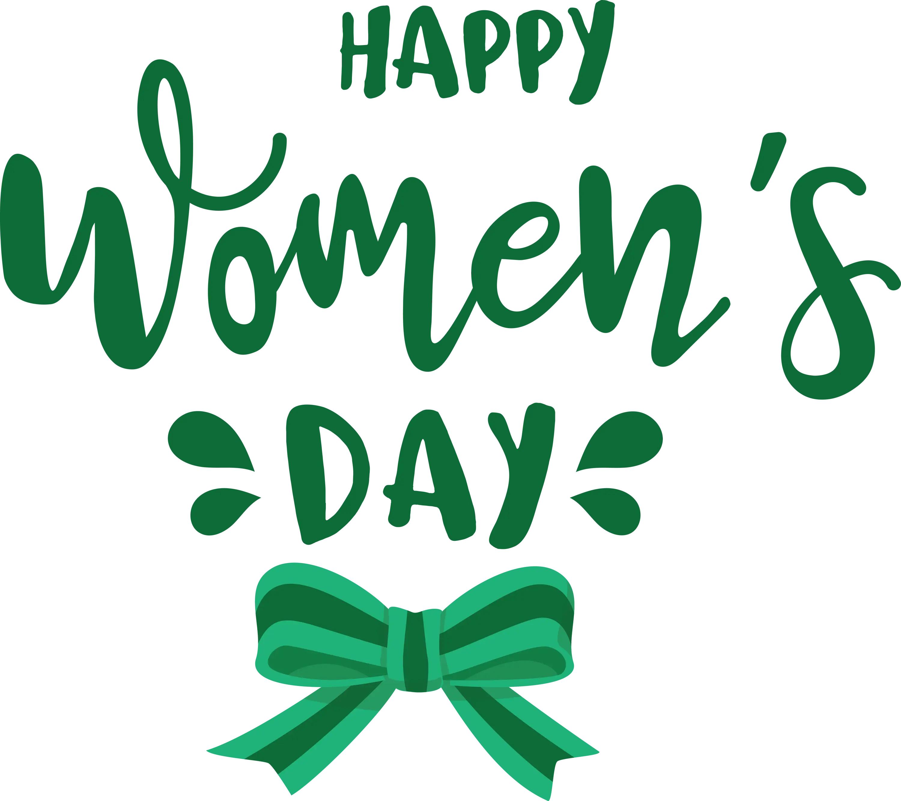 Happy Women&#039;s Day Green Bow Design