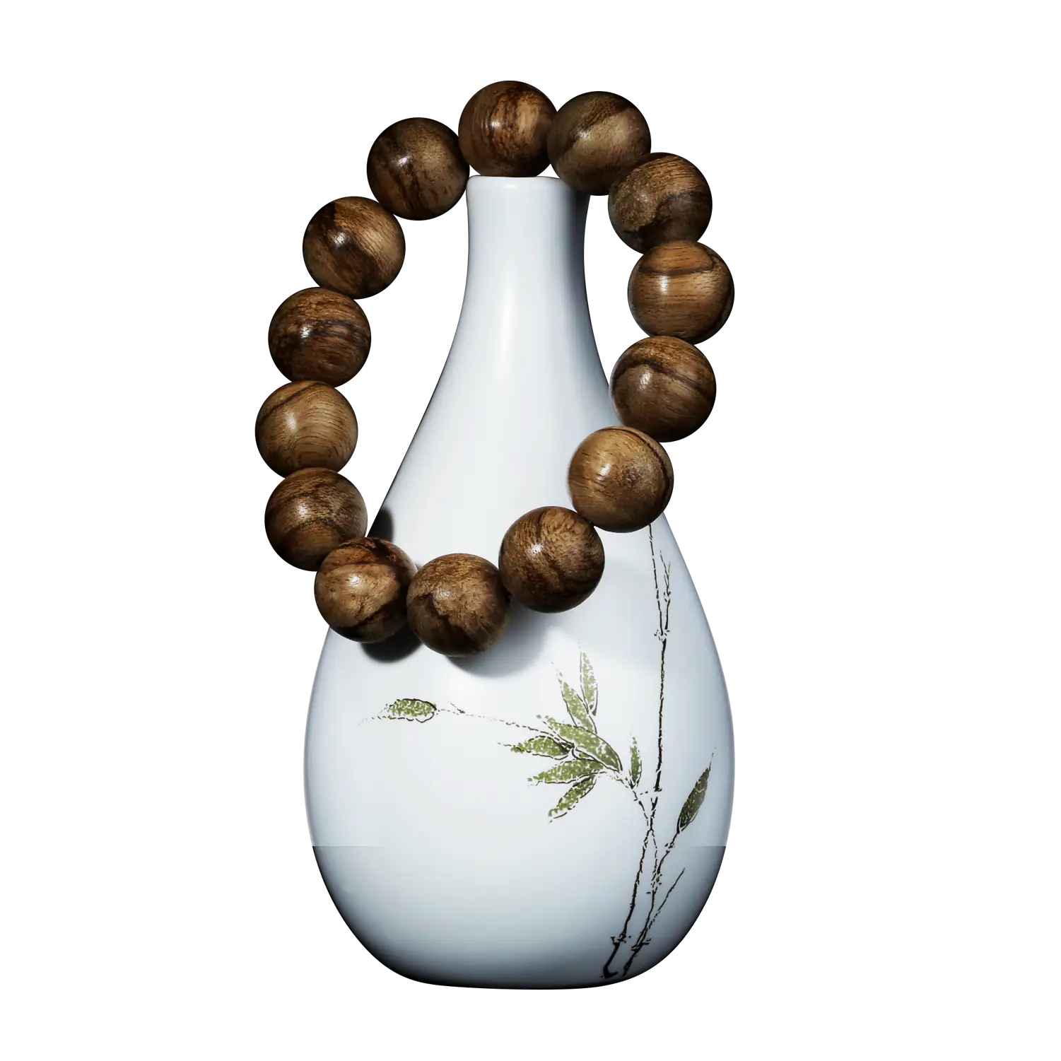 Decorative Vase with Wooden Beads