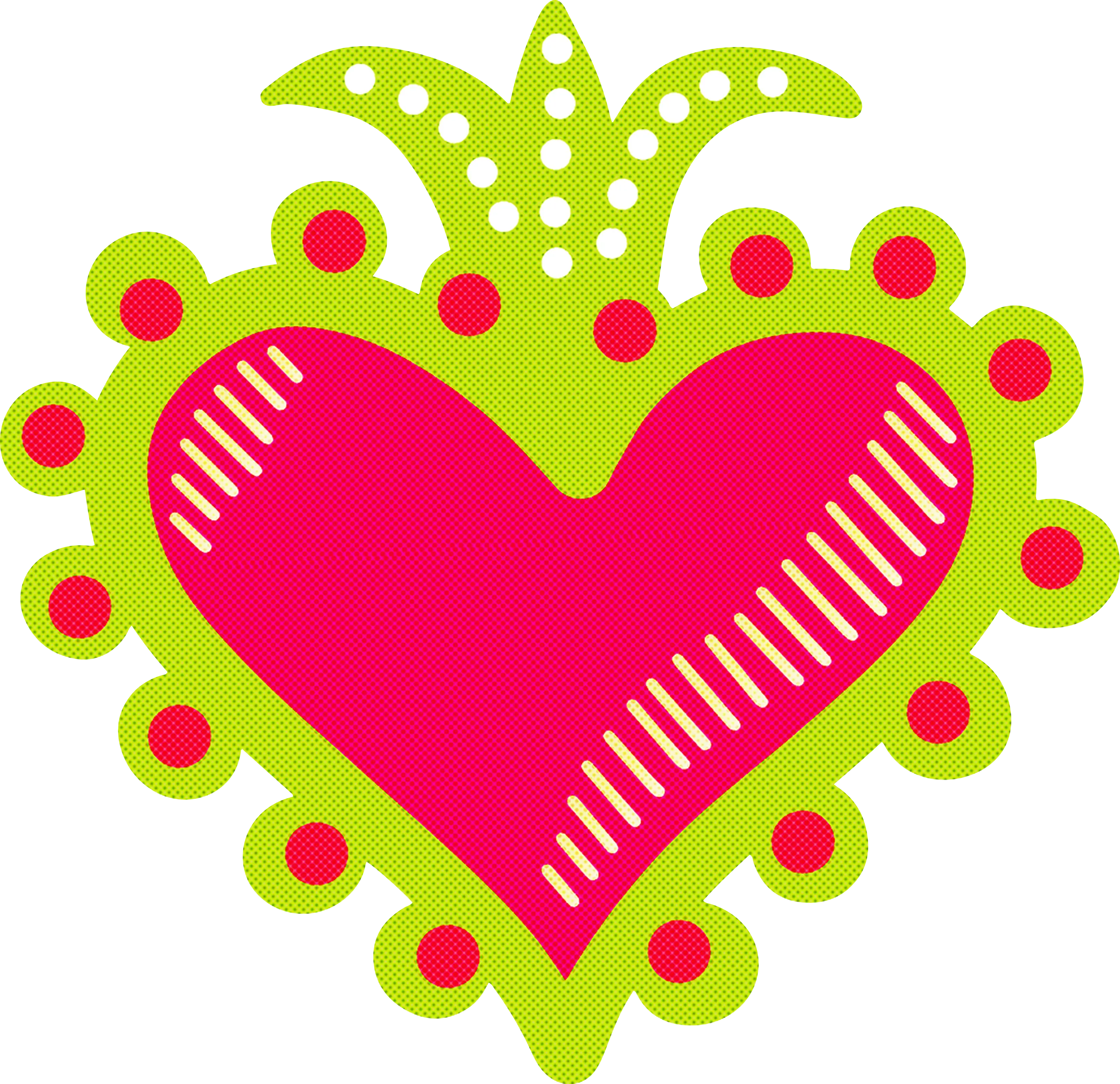 Bright Illustrated Heart Symbol in Vibrant Colors