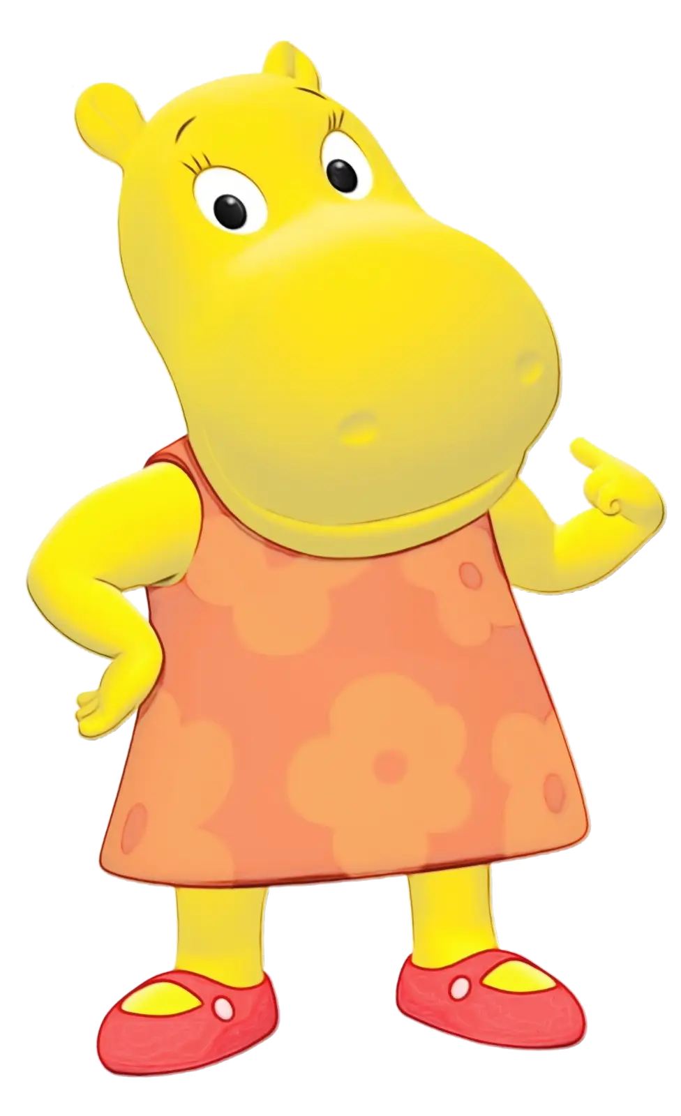 Yellow Cartoon Hippo in Playful Style