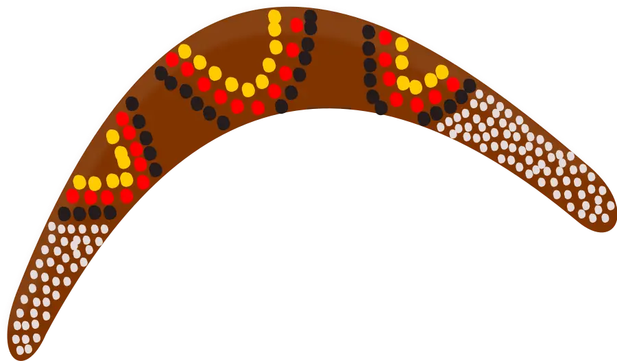 Aboriginal Boomerang with Decorative Patterns