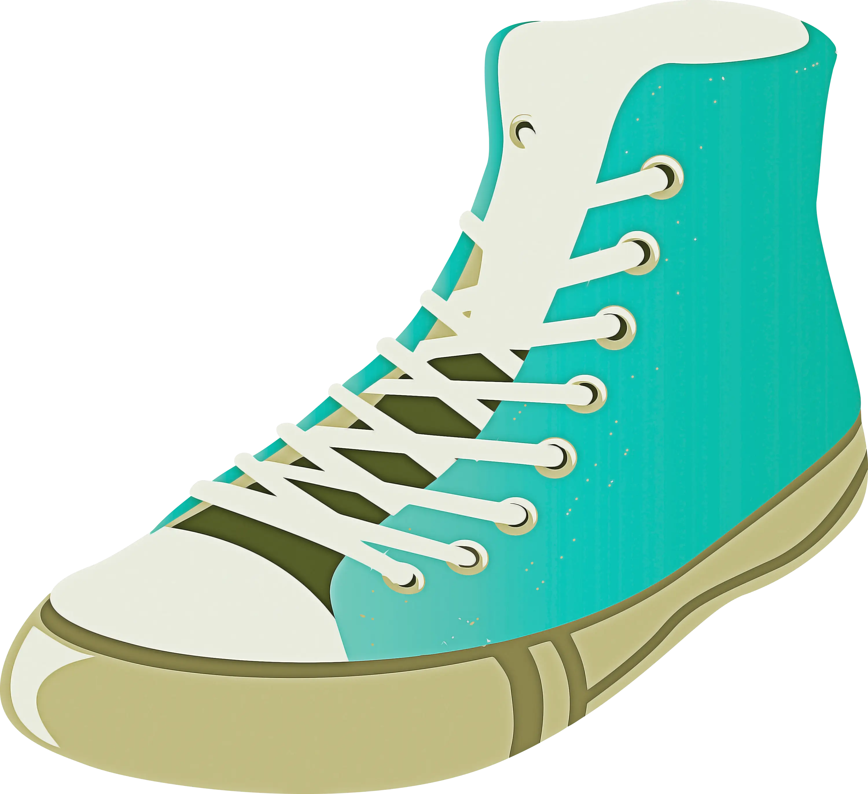 Stylized Illustration of a Turquoise Sneaker
