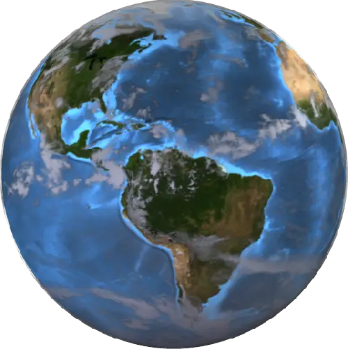 Earth Globe with Continent Details