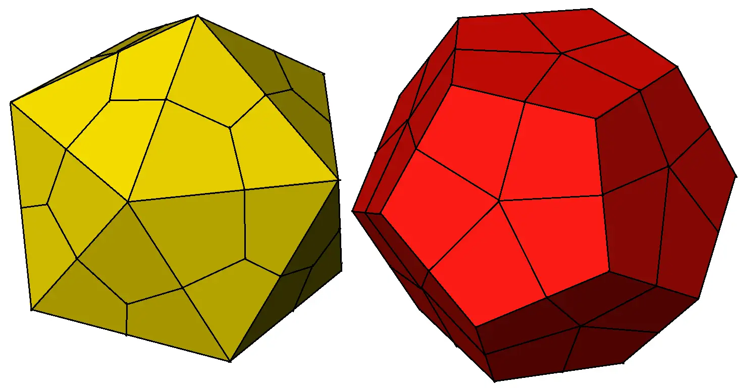 Yellow and Red Polyhedra