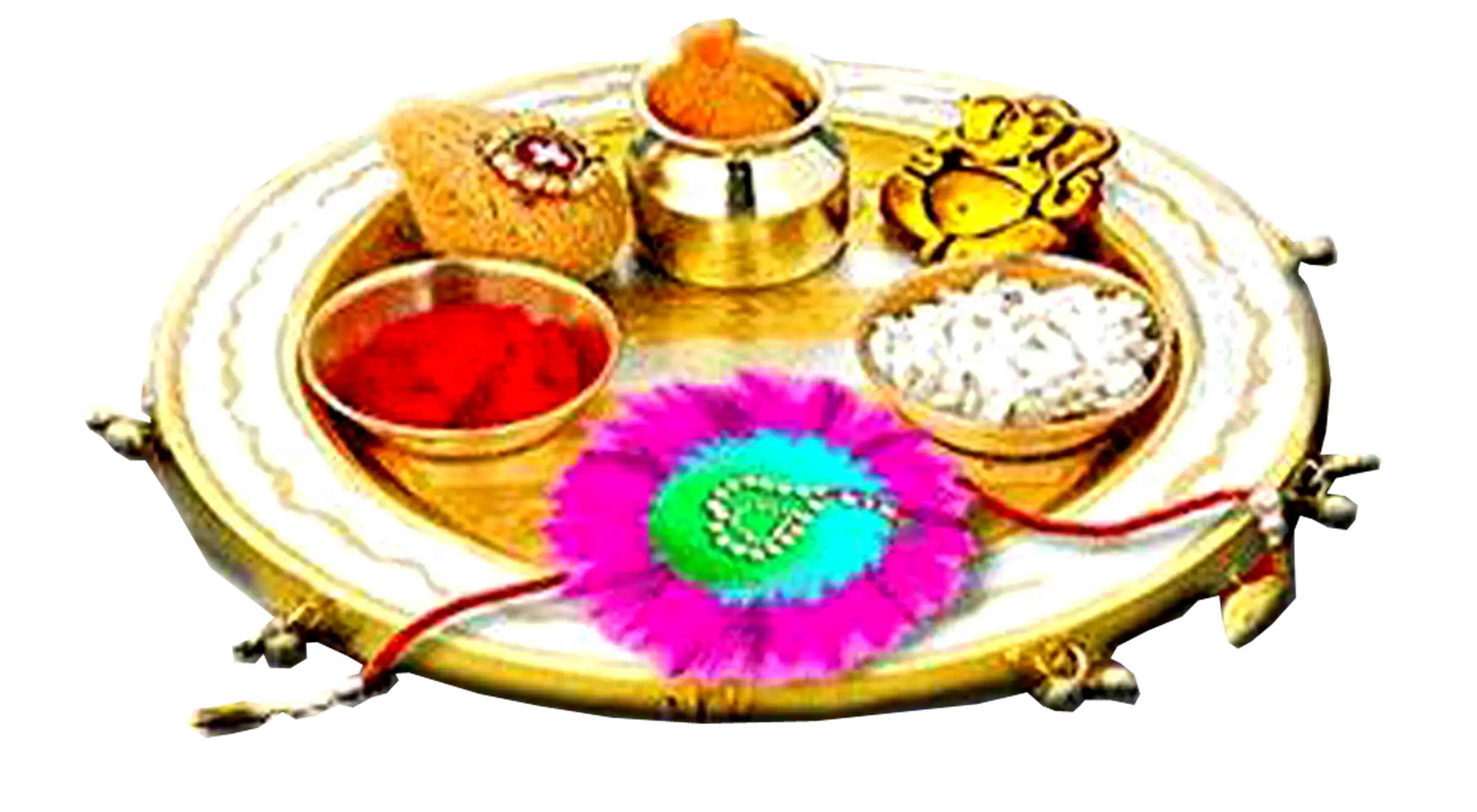 Traditional Puja Thali with Offerings